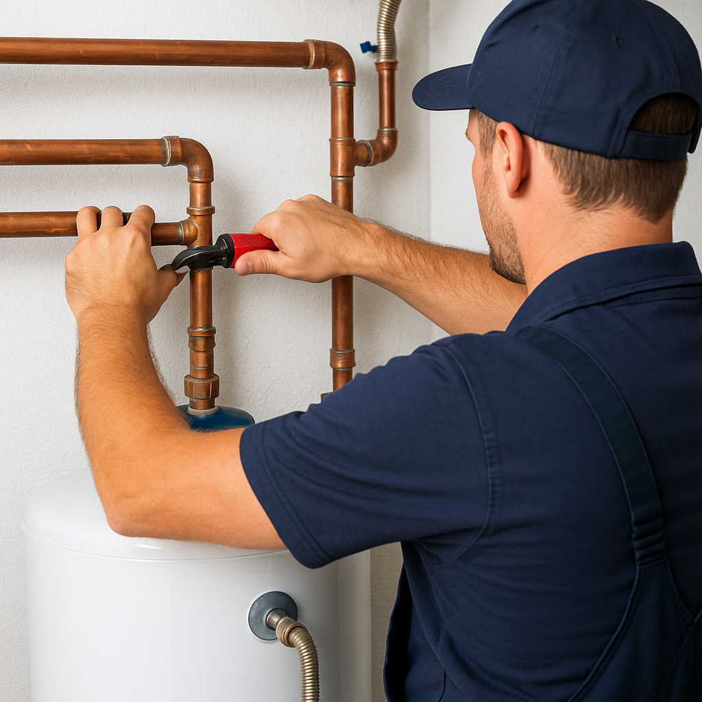 Plombier professionnel Genelec en train de travailler